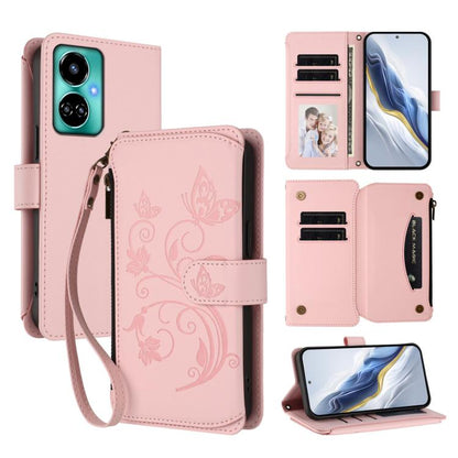 Butterfly Love Flower Multi-card Zipper Wallet Leather Phone Case, For Tecno Spark 10 5G, For Tecno Spark 10C / 10 4G, For Tecno Spark 10 Pro 4G / K17 4G, For Tecno Pova 4 Pro, For Tecno Pova 4, For Tecno Pova Neo 2, For Tecno Spark GO 2022 / 8C / 9   ...