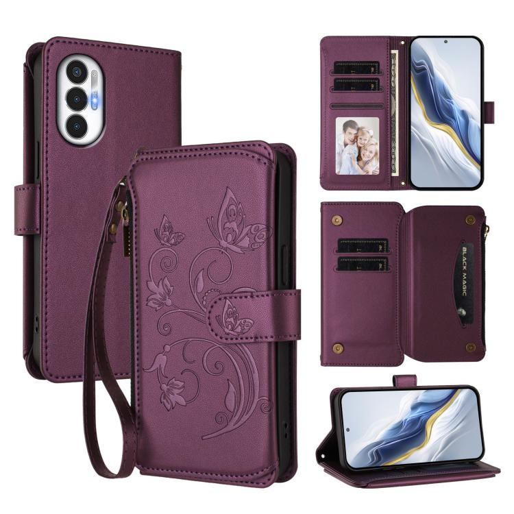Butterfly Love Flower Multi-card Zipper Wallet Leather Phone Case, For Tecno Spark 10 5G, For Tecno Spark 10C / 10 4G, For Tecno Spark 10 Pro 4G / K17 4G, For Tecno Pova 4 Pro, For Tecno Pova 4, For Tecno Pova Neo 2, For Tecno Spark GO 2022 / 8C / 9   ...
