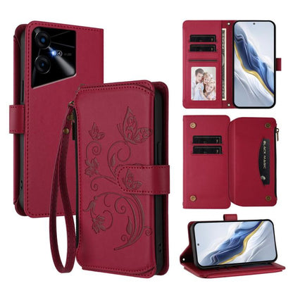 Butterfly Love Flower Multi-card Zipper Wallet Leather Phone Case, For Tecno Pova 6 5G / 6 Pro 5G, For Tecno Camon 30 Pro 5G, For Tecno Camon 30 4G / 5G, For Tecno Spark 20 Pro+ 4G, For Tecno Spark GO 2024 4G / 20 4G, For Tecno Pova 5 Pro 5G           ...