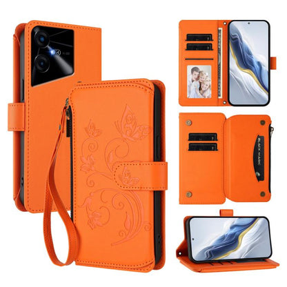 Butterfly Love Flower Multi-card Zipper Wallet Leather Phone Case, For Tecno Pova 6 5G / 6 Pro 5G, For Tecno Camon 30 Pro 5G, For Tecno Camon 30 4G / 5G, For Tecno Spark 20 Pro+ 4G, For Tecno Spark GO 2024 4G / 20 4G, For Tecno Pova 5 Pro 5G           ...