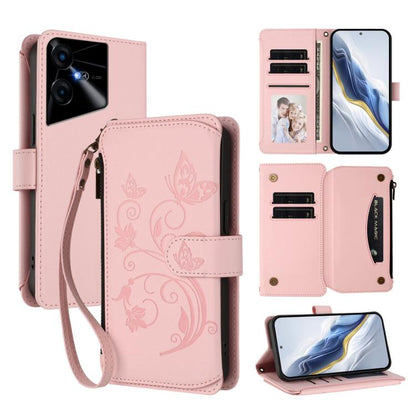 Butterfly Love Flower Multi-card Zipper Wallet Leather Phone Case, For Tecno Pova 6 5G / 6 Pro 5G, For Tecno Camon 30 Pro 5G, For Tecno Camon 30 4G / 5G, For Tecno Spark 20 Pro+ 4G, For Tecno Spark GO 2024 4G / 20 4G, For Tecno Pova 5 Pro 5G           ...