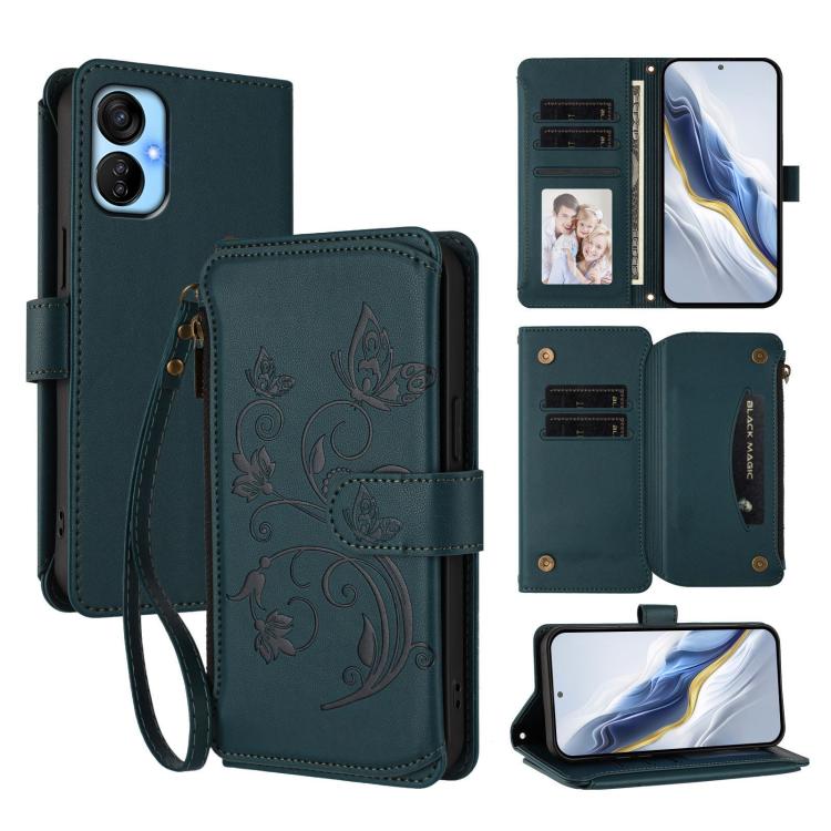 Butterfly Love Flower Multi-card Zipper Wallet Leather Phone Case, For Tecno Spark 10 5G, For Tecno Spark 10C / 10 4G, For Tecno Spark 10 Pro 4G / K17 4G, For Tecno Pova 4 Pro, For Tecno Pova 4, For Tecno Pova Neo 2, For Tecno Spark GO 2022 / 8C / 9   ...