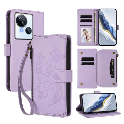 Butterfly Love Flower Multi-card Zipper Wallet Leather Phone Case, For Tecno Spark 10 5G, For Tecno Spark 10C / 10 4G, For Tecno Spark 10 Pro 4G / K17 4G, For Tecno Pova 4 Pro, For Tecno Pova 4, For Tecno Pova Neo 2, For Tecno Spark GO 2022 / 8C / 9   ...