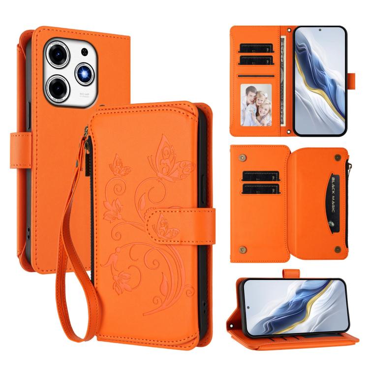 Butterfly Love Flower Multi-card Zipper Wallet Leather Phone Case, For Tecno Camon 30S / 30S Pro, For Tecno Spark 30 Pro 4G, For Tecno Spark 30 5G / Pova 6 Neo 5G, For Tecno Spark 30 4G, For Tecno Spark GO 5G 2025 / Hot 60i 4G, For Tecno Spark 30C 4G  ...