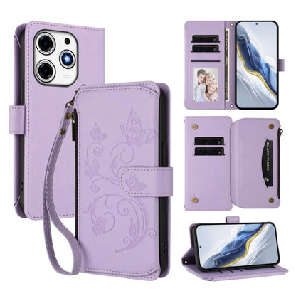 Butterfly Love Flower Multi-card Zipper Wallet Leather Phone Case, For Tecno Camon 30S / 30S Pro, For Tecno Spark 30 Pro 4G, For Tecno Spark 30 5G / Pova 6 Neo 5G, For Tecno Spark 30 4G, For Tecno Spark GO 5G 2025 / Hot 60i 4G, For Tecno Spark 30C 4G  ...