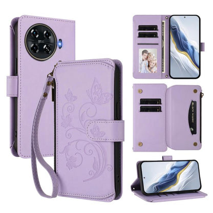 Butterfly Love Flower Multi-card Zipper Wallet Leather Phone Case, For Tecno Pova 6 5G / 6 Pro 5G, For Tecno Camon 30 Pro 5G, For Tecno Camon 30 4G / 5G, For Tecno Spark 20 Pro+ 4G, For Tecno Spark GO 2024 4G / 20 4G, For Tecno Pova 5 Pro 5G           ...
