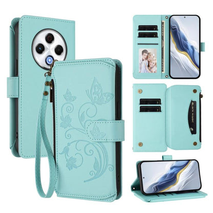 Butterfly Love Flower Multi-card Zipper Wallet Leather Phone Case, For Tecno Camon 30S / 30S Pro, For Tecno Spark 30 Pro 4G, For Tecno Spark 30 5G / Pova 6 Neo 5G, For Tecno Spark 30 4G, For Tecno Spark GO 5G 2025 / Hot 60i 4G, For Tecno Spark 30C 4G  ...