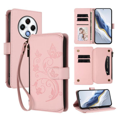 Butterfly Love Flower Multi-card Zipper Wallet Leather Phone Case, For Tecno Camon 30S / 30S Pro, For Tecno Spark 30 Pro 4G, For Tecno Spark 30 5G / Pova 6 Neo 5G, For Tecno Spark 30 4G, For Tecno Spark GO 5G 2025 / Hot 60i 4G, For Tecno Spark 30C 4G  ...