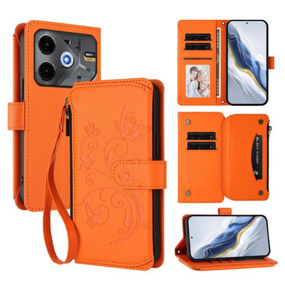Butterfly Love Flower Multi-card Zipper Wallet Leather Phone Case, For Tecno Camon 30S / 30S Pro, For Tecno Spark 30 Pro 4G, For Tecno Spark 30 5G / Pova 6 Neo 5G, For Tecno Spark 30 4G, For Tecno Spark GO 5G 2025 / Hot 60i 4G, For Tecno Spark 30C 4G  ...