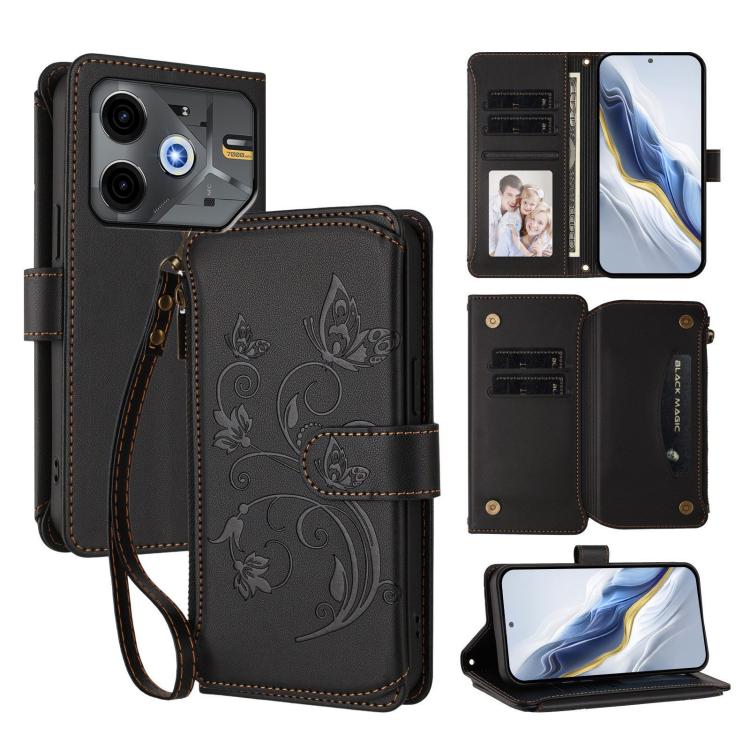 Butterfly Love Flower Multi-card Zipper Wallet Leather Phone Case, For Tecno Camon 30S / 30S Pro, For Tecno Spark 30 Pro 4G, For Tecno Spark 30 5G / Pova 6 Neo 5G, For Tecno Spark 30 4G, For Tecno Spark GO 5G 2025 / Hot 60i 4G, For Tecno Spark 30C 4G  ...
