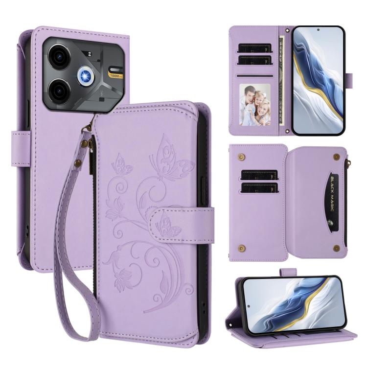 Butterfly Love Flower Multi-card Zipper Wallet Leather Phone Case, For Tecno Camon 30S / 30S Pro, For Tecno Spark 30 Pro 4G, For Tecno Spark 30 5G / Pova 6 Neo 5G, For Tecno Spark 30 4G, For Tecno Spark GO 5G 2025 / Hot 60i 4G, For Tecno Spark 30C 4G  ...