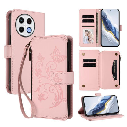Butterfly Love Flower Multi-card Zipper Wallet Leather Phone Case, For Tecno Camon 30S / 30S Pro, For Tecno Spark 30 Pro 4G, For Tecno Spark 30 5G / Pova 6 Neo 5G, For Tecno Spark 30 4G, For Tecno Spark GO 5G 2025 / Hot 60i 4G, For Tecno Spark 30C 4G  ...