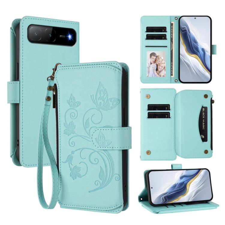 Butterfly Love Flower Multi-card Zipper Wallet Leather Phone Case, For Tecno Camon 30S / 30S Pro, For Tecno Spark 30 Pro 4G, For Tecno Spark 30 5G / Pova 6 Neo 5G, For Tecno Spark 30 4G, For Tecno Spark GO 5G 2025 / Hot 60i 4G, For Tecno Spark 30C 4G  ...
