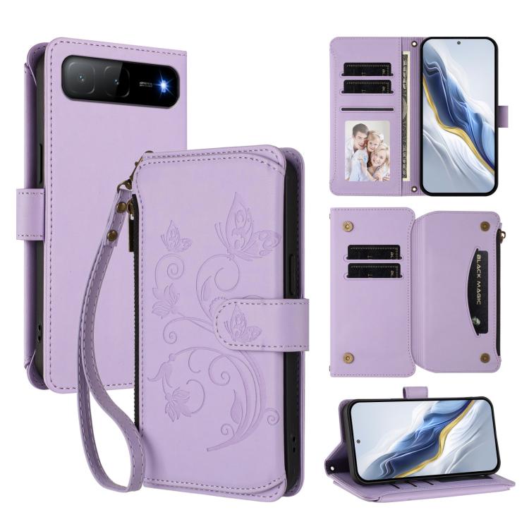 Butterfly Love Flower Multi-card Zipper Wallet Leather Phone Case, For Tecno Camon 30S / 30S Pro, For Tecno Spark 30 Pro 4G, For Tecno Spark 30 5G / Pova 6 Neo 5G, For Tecno Spark 30 4G, For Tecno Spark GO 5G 2025 / Hot 60i 4G, For Tecno Spark 30C 4G  ...