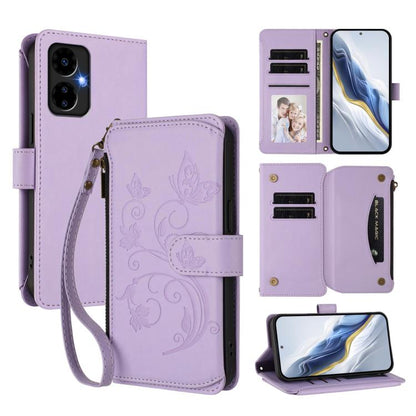 Butterfly Love Flower Multi-card Zipper Wallet Leather Phone Case, For Boost Mobile Summit 5G, For Boost Mobile Celero 5G+ 2024 / 3+ 5G, For Boost Mobile Celero 5G 2024 / 3 5G, For Boost Mobile Celero 5G SC / SN339D