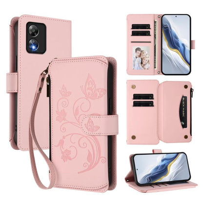Butterfly Love Flower Multi-card Zipper Wallet Leather Phone Case, For Boost Mobile Summit 5G, For Boost Mobile Celero 5G+ 2024 / 3+ 5G, For Boost Mobile Celero 5G 2024 / 3 5G, For Boost Mobile Celero 5G SC / SN339D