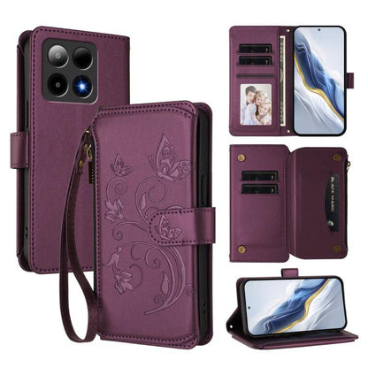 Butterfly Love Flower Multi-card Zipper Wallet Leather Phone Case, For Boost Mobile Summit 5G, For Boost Mobile Celero 5G+ 2024 / 3+ 5G, For Boost Mobile Celero 5G 2024 / 3 5G, For Boost Mobile Celero 5G SC / SN339D