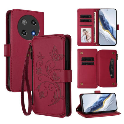 Butterfly Love Flower Multi-card Zipper Wallet Leather Phone Case, For Coolpad C16, For Coolpad X100, For Coolpad Cool 40i