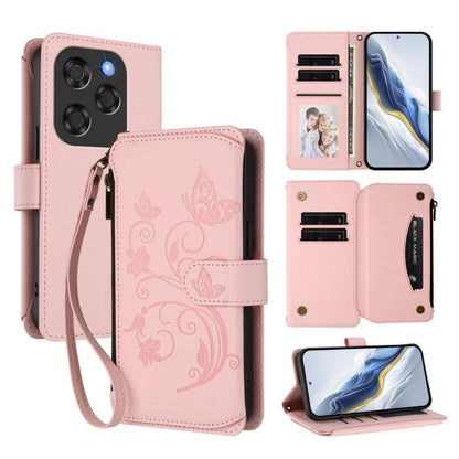 Butterfly Love Flower Multi-card Zipper Wallet Leather Phone Case, For Coolpad C16, For Coolpad X100, For Coolpad Cool 40i