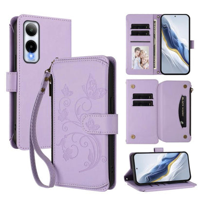 Butterfly Love Flower Multi-card Zipper Wallet Leather Phone Case, For Cricket Icon 7 5G / Plus 2026, For Cricket Magic 2 5G/ AT&T Propel 2 5G, For Cricket Debut S3, For Cricket Icon 6 / AT&T Verge SL219A, For Cricket Outlast 5G 2024