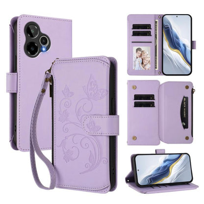Butterfly Love Flower Multi-card Zipper Wallet Leather Phone Case, For Cricket Icon 7 5G / Plus 2026, For Cricket Magic 2 5G/ AT&T Propel 2 5G, For Cricket Debut S3, For Cricket Icon 6 / AT&T Verge SL219A, For Cricket Outlast 5G 2024