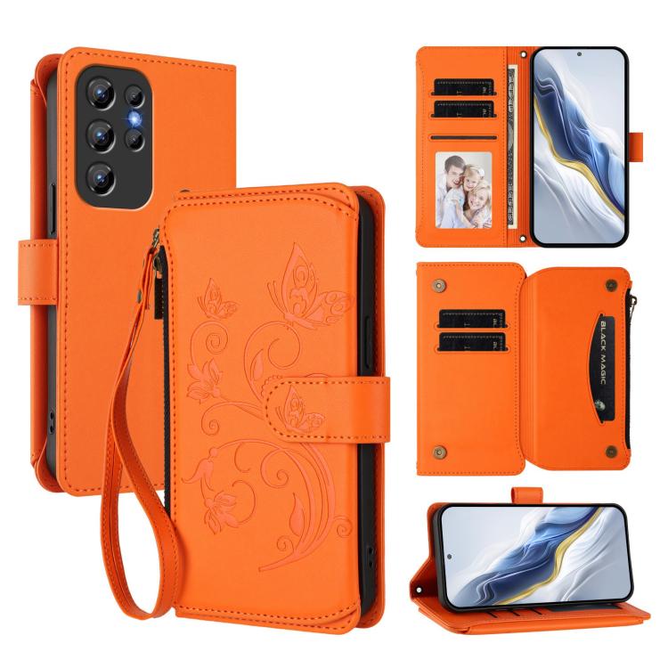 Butterfly Love Flower Multi-card Zipper Wallet Leather Phone Case, For Oukitel C1 Pro / C1, For Oukitel C65 Pro / C65, For Oukitel C58 / C58 Pro, For Oukitel C57S / C57 / C57 Pro, For Oukitel C53, For Oukitel C50, For Oukitel C37, For Oukitel C51      ...