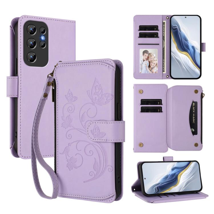 Butterfly Love Flower Multi-card Zipper Wallet Leather Phone Case, For Oukitel C1 Pro / C1, For Oukitel C65 Pro / C65, For Oukitel C58 / C58 Pro, For Oukitel C57S / C57 / C57 Pro, For Oukitel C53, For Oukitel C50, For Oukitel C37, For Oukitel C51      ...