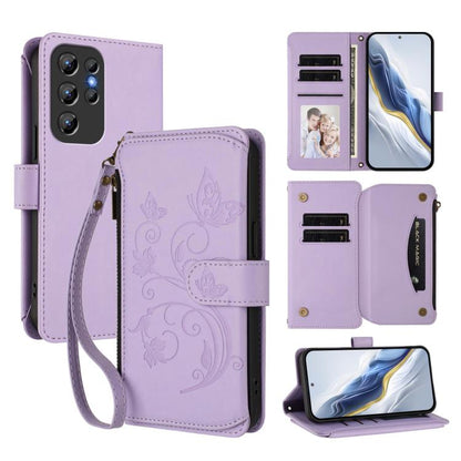 Butterfly Love Flower Multi-card Zipper Wallet Leather Phone Case, For Oukitel C1 Pro / C1, For Oukitel C65 Pro / C65, For Oukitel C58 / C58 Pro, For Oukitel C57S / C57 / C57 Pro, For Oukitel C53, For Oukitel C50, For Oukitel C37, For Oukitel C51      ...