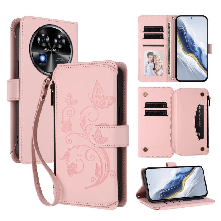 Butterfly Love Flower Multi-card Zipper Wallet Leather Phone Case, For Oukitel C1 Pro / C1, For Oukitel C65 Pro / C65, For Oukitel C58 / C58 Pro, For Oukitel C57S / C57 / C57 Pro, For Oukitel C53, For Oukitel C50, For Oukitel C37, For Oukitel C51      ...