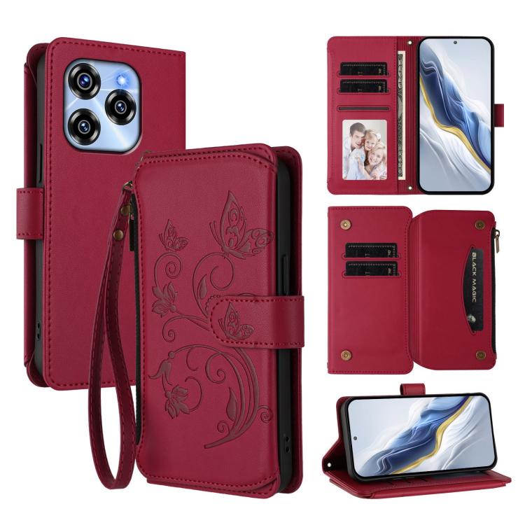Butterfly Love Flower Multi-card Zipper Wallet Leather Phone Case, For Oukitel C1 Pro / C1, For Oukitel C65 Pro / C65, For Oukitel C58 / C58 Pro, For Oukitel C57S / C57 / C57 Pro, For Oukitel C53, For Oukitel C50, For Oukitel C37, For Oukitel C51      ...
