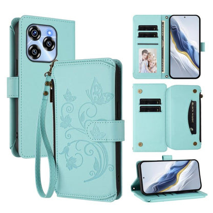 Butterfly Love Flower Multi-card Zipper Wallet Leather Phone Case, For Oukitel C1 Pro / C1, For Oukitel C65 Pro / C65, For Oukitel C58 / C58 Pro, For Oukitel C57S / C57 / C57 Pro, For Oukitel C53, For Oukitel C50, For Oukitel C37, For Oukitel C51      ...