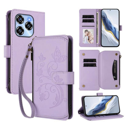 Butterfly Love Flower Multi-card Zipper Wallet Leather Phone Case, For Oukitel C1 Pro / C1, For Oukitel C65 Pro / C65, For Oukitel C58 / C58 Pro, For Oukitel C57S / C57 / C57 Pro, For Oukitel C53, For Oukitel C50, For Oukitel C37, For Oukitel C51      ...