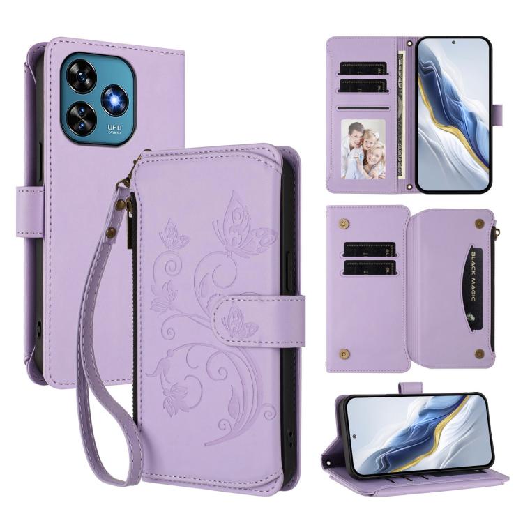Butterfly Love Flower Multi-card Zipper Wallet Leather Phone Case, For Oukitel C1 Pro / C1, For Oukitel C65 Pro / C65, For Oukitel C58 / C58 Pro, For Oukitel C57S / C57 / C57 Pro, For Oukitel C53, For Oukitel C50, For Oukitel C37, For Oukitel C51      ...