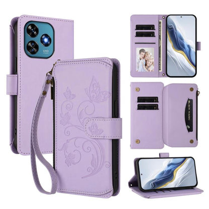 Butterfly Love Flower Multi-card Zipper Wallet Leather Phone Case, For Oukitel C1 Pro / C1, For Oukitel C65 Pro / C65, For Oukitel C58 / C58 Pro, For Oukitel C57S / C57 / C57 Pro, For Oukitel C53, For Oukitel C50, For Oukitel C37, For Oukitel C51      ...