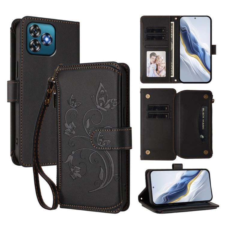 Butterfly Love Flower Multi-card Zipper Wallet Leather Phone Case, For Oukitel C1 Pro / C1, For Oukitel C65 Pro / C65, For Oukitel C58 / C58 Pro, For Oukitel C57S / C57 / C57 Pro, For Oukitel C53, For Oukitel C50, For Oukitel C37, For Oukitel C51      ...