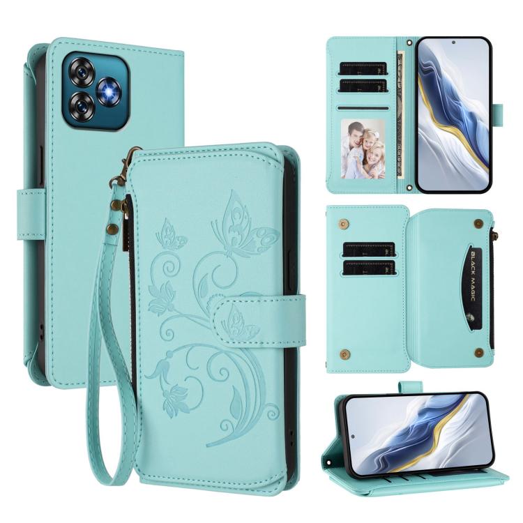 Butterfly Love Flower Multi-card Zipper Wallet Leather Phone Case, For Oukitel C1 Pro / C1, For Oukitel C65 Pro / C65, For Oukitel C58 / C58 Pro, For Oukitel C57S / C57 / C57 Pro, For Oukitel C53, For Oukitel C50, For Oukitel C37, For Oukitel C51      ...