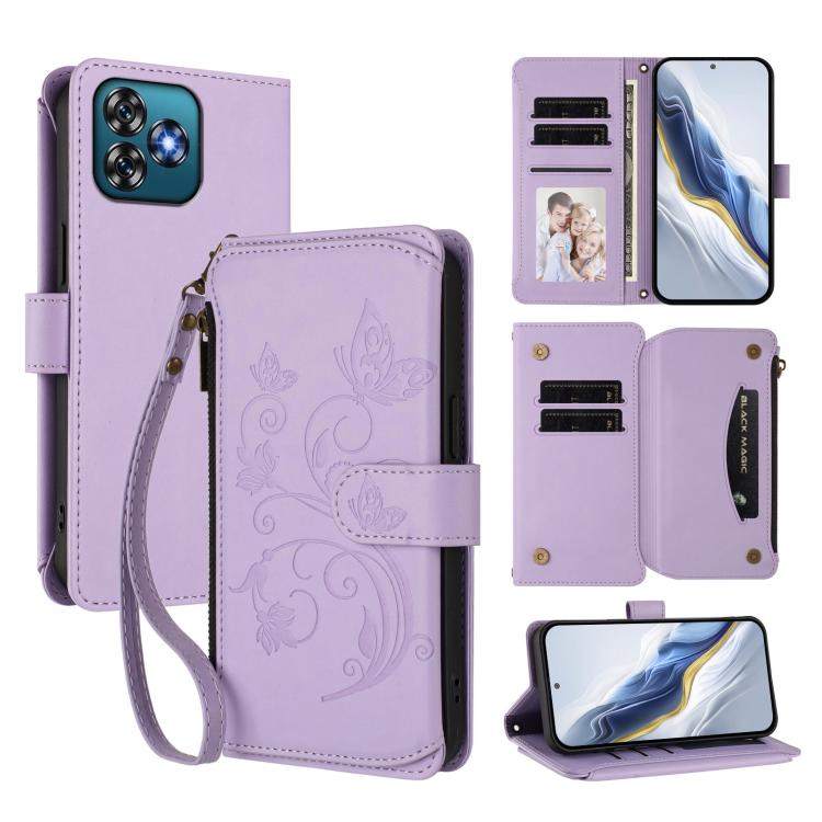 Butterfly Love Flower Multi-card Zipper Wallet Leather Phone Case, For Oukitel C1 Pro / C1, For Oukitel C65 Pro / C65, For Oukitel C58 / C58 Pro, For Oukitel C57S / C57 / C57 Pro, For Oukitel C53, For Oukitel C50, For Oukitel C37, For Oukitel C51      ...