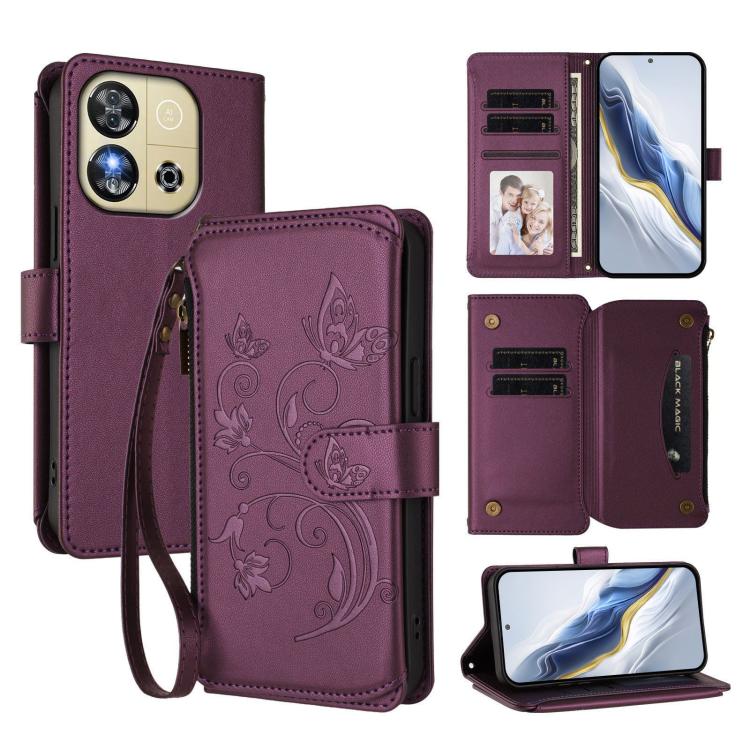 Butterfly Love Flower Multi-card Zipper Wallet Leather Phone Case, For Oukitel C1 Pro / C1, For Oukitel C65 Pro / C65, For Oukitel C58 / C58 Pro, For Oukitel C57S / C57 / C57 Pro, For Oukitel C53, For Oukitel C50, For Oukitel C37, For Oukitel C51      ...
