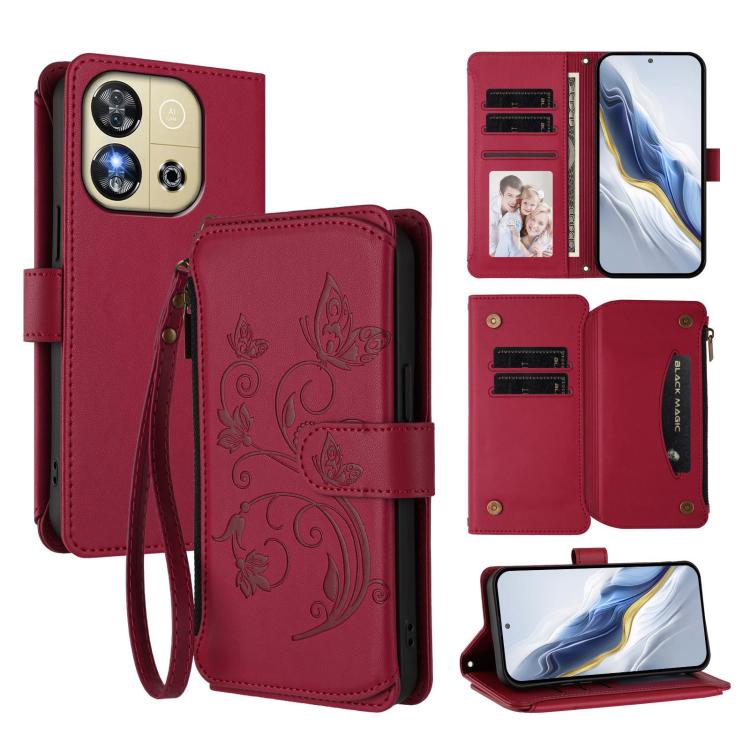 Butterfly Love Flower Multi-card Zipper Wallet Leather Phone Case, For Oukitel C1 Pro / C1, For Oukitel C65 Pro / C65, For Oukitel C58 / C58 Pro, For Oukitel C57S / C57 / C57 Pro, For Oukitel C53, For Oukitel C50, For Oukitel C37, For Oukitel C51      ...