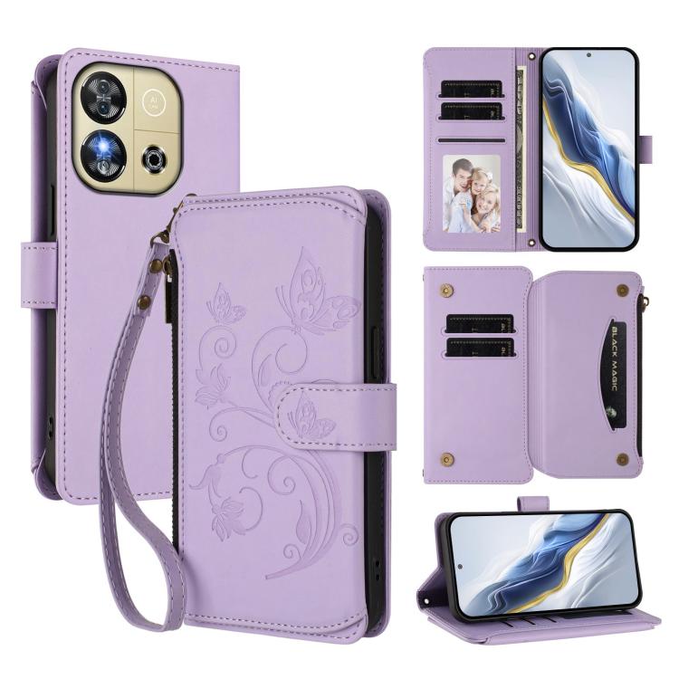 Butterfly Love Flower Multi-card Zipper Wallet Leather Phone Case, For Oukitel C1 Pro / C1, For Oukitel C65 Pro / C65, For Oukitel C58 / C58 Pro, For Oukitel C57S / C57 / C57 Pro, For Oukitel C53, For Oukitel C50, For Oukitel C37, For Oukitel C51      ...