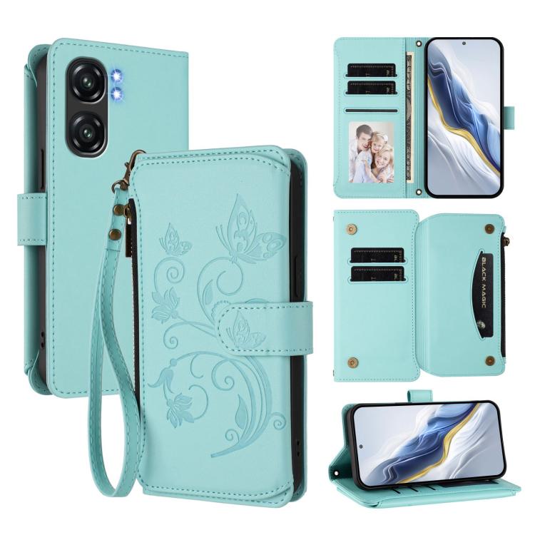 Butterfly Love Flower Multi-card Zipper Wallet Leather Phone Case, For Oukitel C1 Pro / C1, For Oukitel C65 Pro / C65, For Oukitel C58 / C58 Pro, For Oukitel C57S / C57 / C57 Pro, For Oukitel C53, For Oukitel C50, For Oukitel C37, For Oukitel C51      ...
