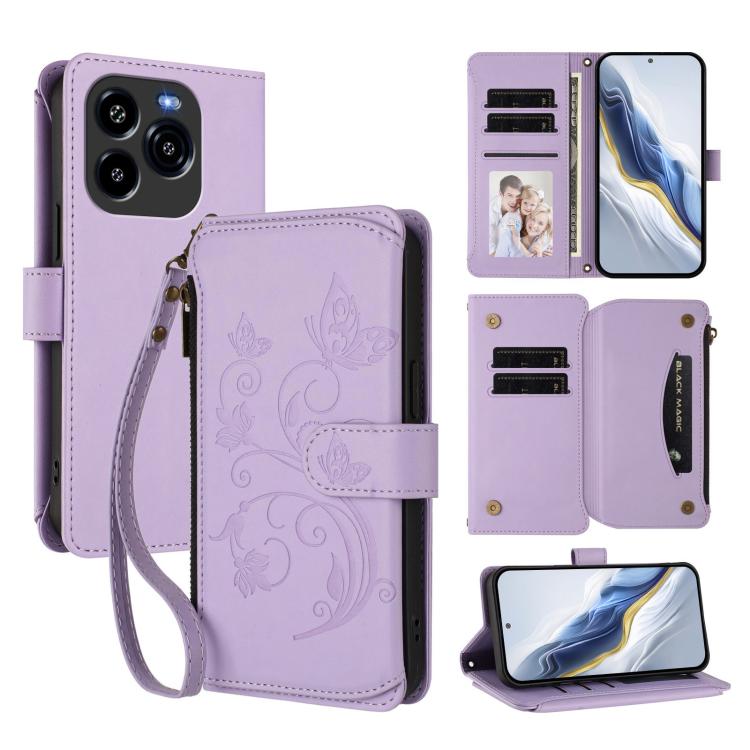 Butterfly Love Flower Multi-card Zipper Wallet Leather Phone Case, For Oukitel C1 Pro / C1, For Oukitel C65 Pro / C65, For Oukitel C58 / C58 Pro, For Oukitel C57S / C57 / C57 Pro, For Oukitel C53, For Oukitel C50, For Oukitel C37, For Oukitel C51      ...