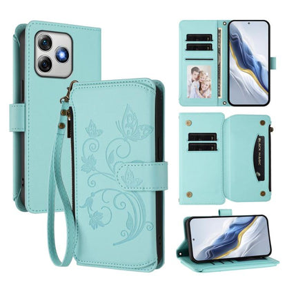 Butterfly Love Flower Multi-card Zipper Wallet Leather Phone Case, For Ulefone Note 21, For Ulefone Note 18 Ultra / Note 18 Pro, For Ulefone Note 20 Pro, For Ulefone Note 19, For Ulefone Note 17 Pro, For Ulefone Note 16 Pro, For Ulefone Note 14
