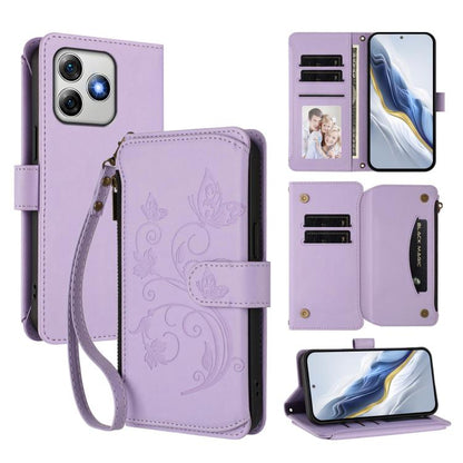 Butterfly Love Flower Multi-card Zipper Wallet Leather Phone Case, For Ulefone Note 21, For Ulefone Note 18 Ultra / Note 18 Pro, For Ulefone Note 20 Pro, For Ulefone Note 19, For Ulefone Note 17 Pro, For Ulefone Note 16 Pro, For Ulefone Note 14