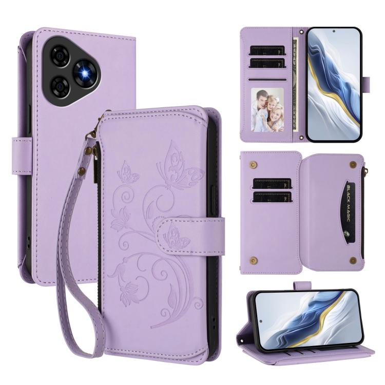 Butterfly Love Flower Multi-card Zipper Wallet Leather Phone Case, For Ulefone Note 21, For Ulefone Note 18 Ultra / Note 18 Pro, For Ulefone Note 20 Pro, For Ulefone Note 19, For Ulefone Note 17 Pro, For Ulefone Note 16 Pro, For Ulefone Note 14