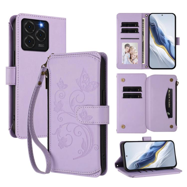 Butterfly Love Flower Multi-card Zipper Wallet Leather Phone Case, For Ulefone Note 21, For Ulefone Note 18 Ultra / Note 18 Pro, For Ulefone Note 20 Pro, For Ulefone Note 19, For Ulefone Note 17 Pro, For Ulefone Note 16 Pro, For Ulefone Note 14