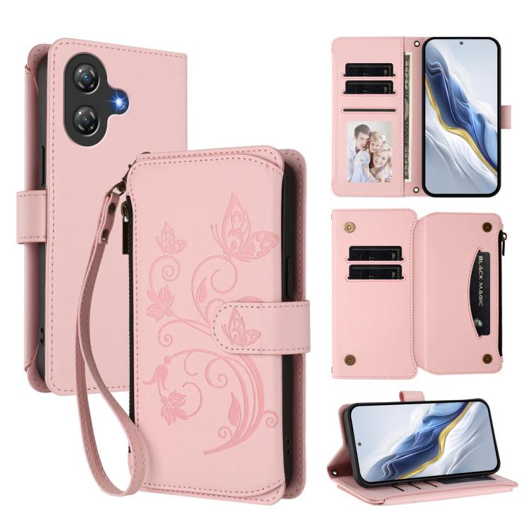 Butterfly Love Flower Multi-card Zipper Wallet Leather Phone Case, For Ulefone Note 21, For Ulefone Note 18 Ultra / Note 18 Pro, For Ulefone Note 20 Pro, For Ulefone Note 19, For Ulefone Note 17 Pro, For Ulefone Note 16 Pro, For Ulefone Note 14