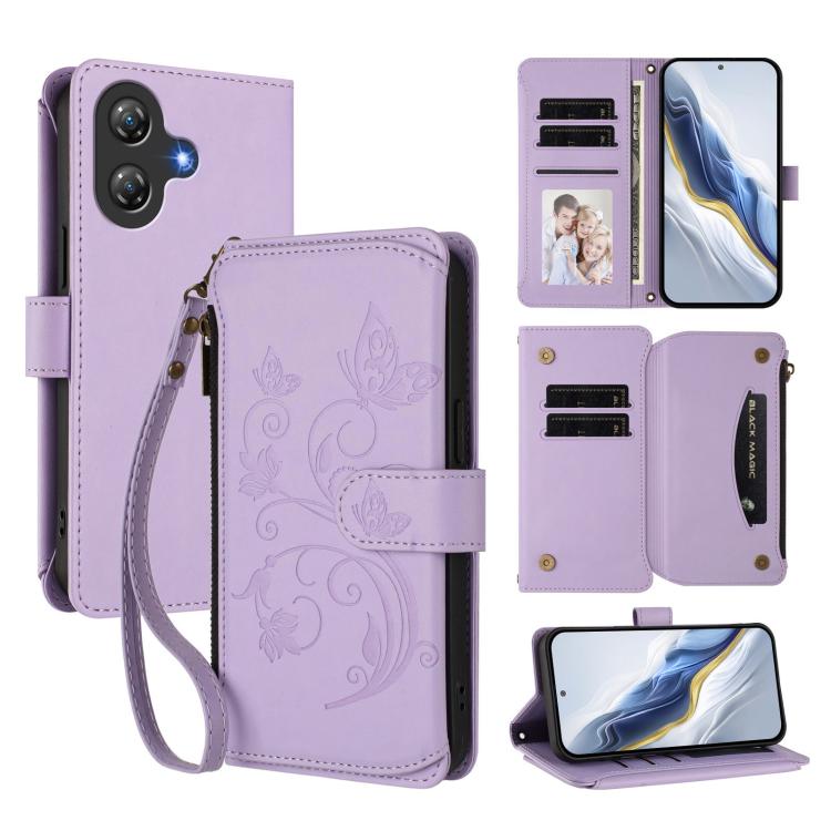 Butterfly Love Flower Multi-card Zipper Wallet Leather Phone Case, For Ulefone Note 21, For Ulefone Note 18 Ultra / Note 18 Pro, For Ulefone Note 20 Pro, For Ulefone Note 19, For Ulefone Note 17 Pro, For Ulefone Note 16 Pro, For Ulefone Note 14