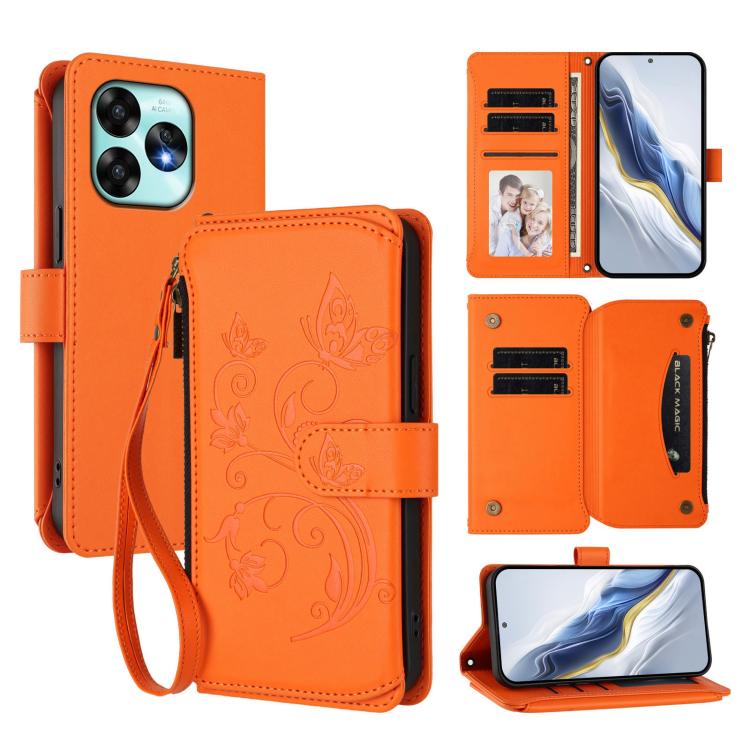 Butterfly Love Flower Multi-card Zipper Wallet Leather Phone Case, For Umidigi G100, For Umidigi Note 100, For Umidigi Note 90, For Umidigi A15 / A15C / A15T, For Umidigi G9 5G, For Umidigi Bison X20, For Umidigi Power 7 / Power 7S                     ...