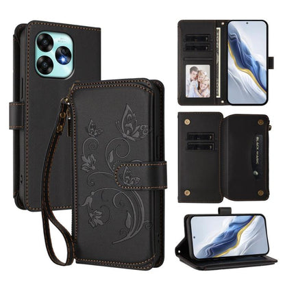 Butterfly Love Flower Multi-card Zipper Wallet Leather Phone Case, For Umidigi G100, For Umidigi Note 100, For Umidigi Note 90, For Umidigi A15 / A15C / A15T, For Umidigi G9 5G, For Umidigi Bison X20, For Umidigi Power 7 / Power 7S                     ...